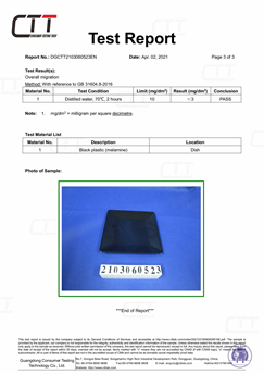Huafu Chemicals：Certificado CTT em 2021
        