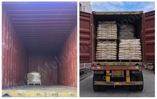 Envio de Pó de Moldagem de Melamina de Grau Alimentício da Marca Huafu para Fabricante de Louças no Exterior